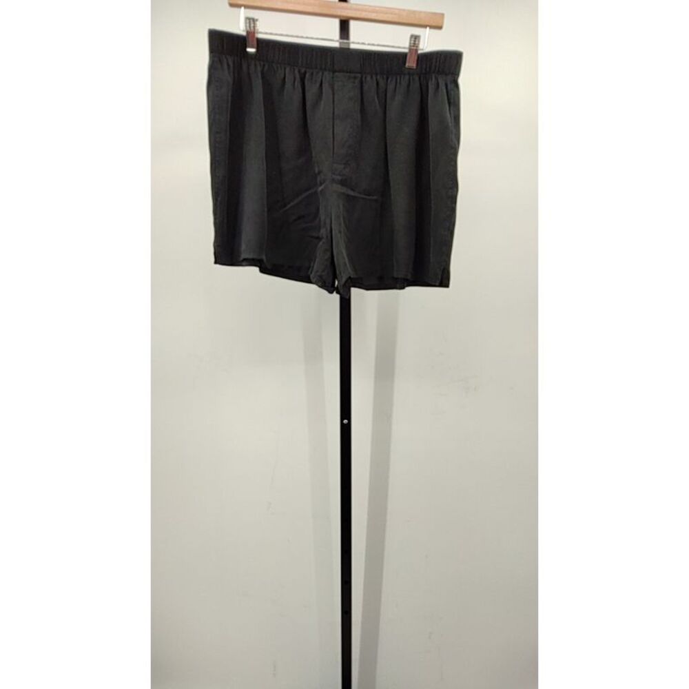Quince Men 100% Washable Silk Boxer Black Shorts XL